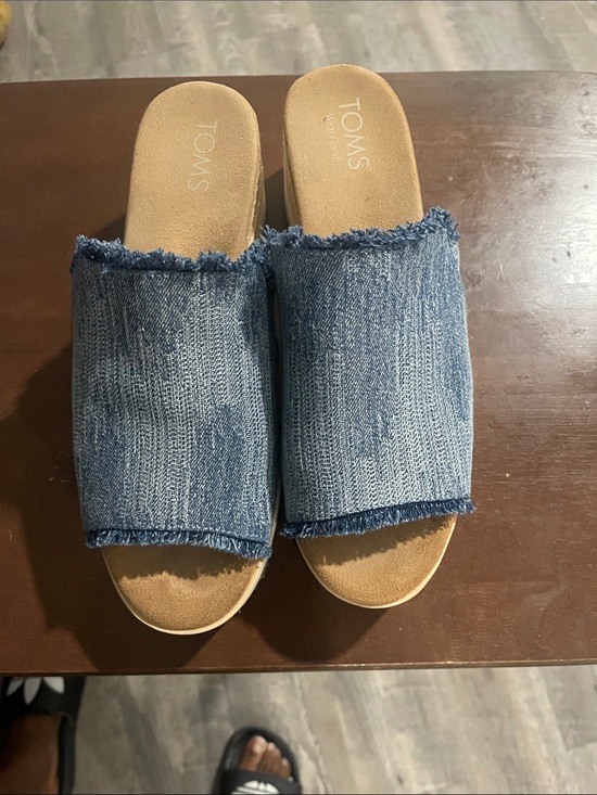 Toms Shoes - Toms Denim Slide Mules in Blue